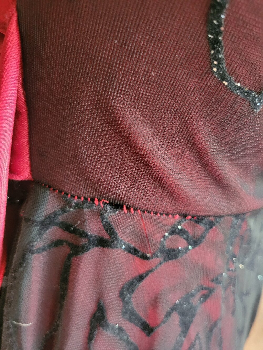 90s Y2k Vampy Goth Grunge Glitter Floral Overlay Dress View 6